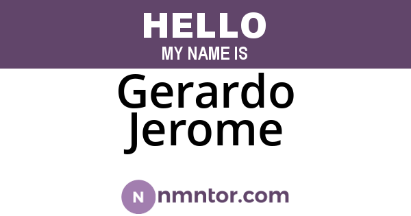 Gerardo Jerome