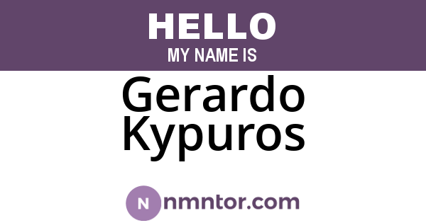 Gerardo Kypuros
