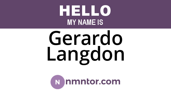 Gerardo Langdon
