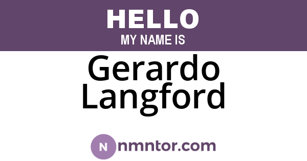 Gerardo Langford