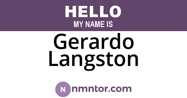 Gerardo Langston