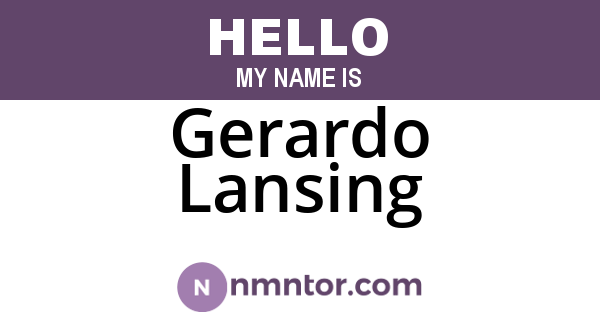 Gerardo Lansing