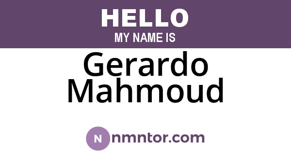 Gerardo Mahmoud