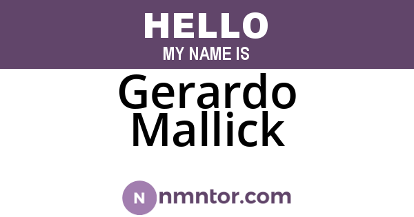 Gerardo Mallick