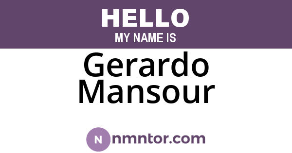 Gerardo Mansour