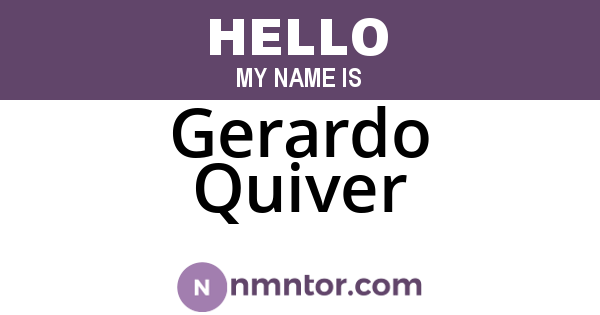Gerardo Quiver