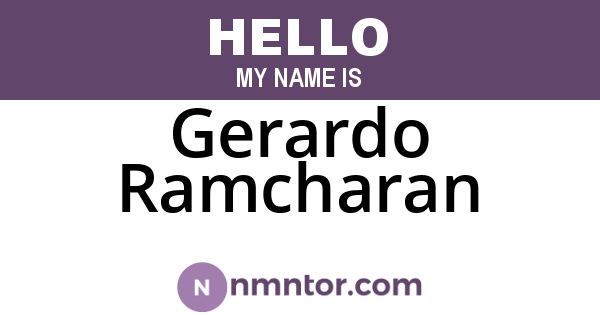 Gerardo Ramcharan