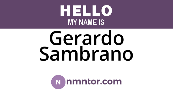 Gerardo Sambrano