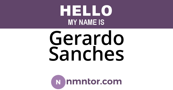 Gerardo Sanches
