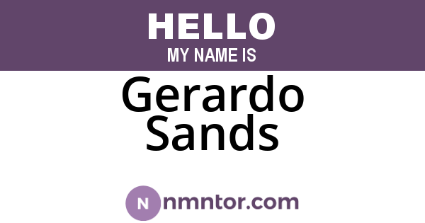 Gerardo Sands
