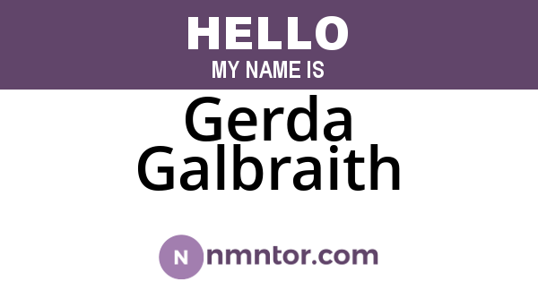 Gerda Galbraith