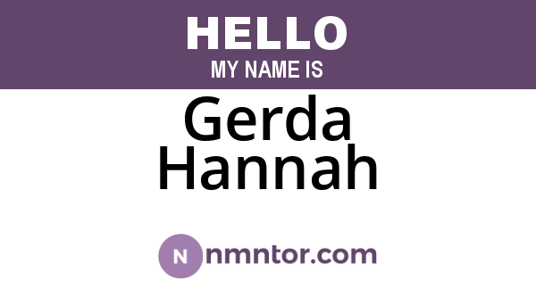 Gerda Hannah
