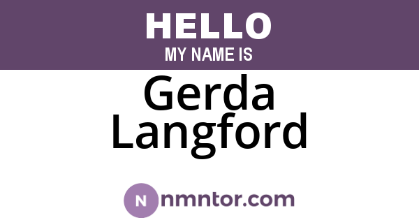 Gerda Langford