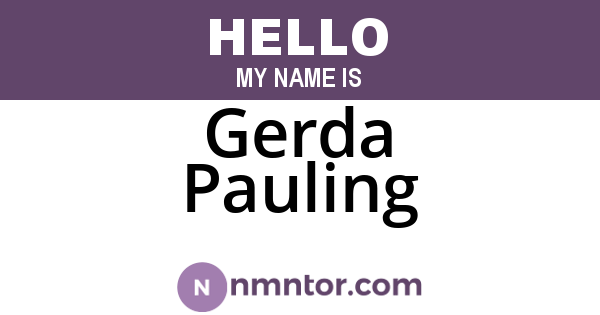 Gerda Pauling