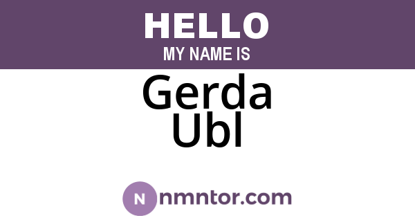 Gerda Ubl