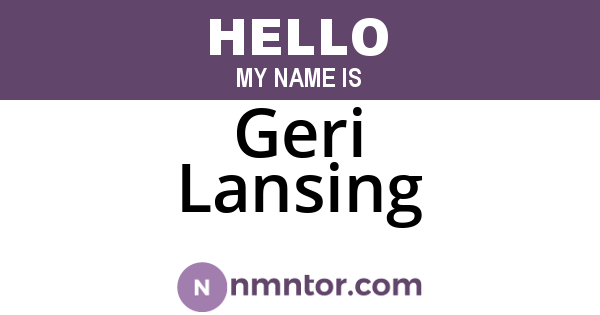 Geri Lansing