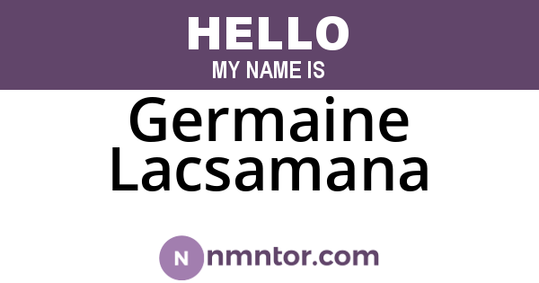 Germaine Lacsamana