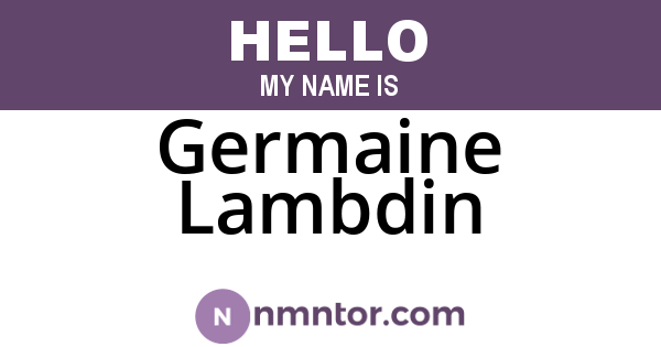 Germaine Lambdin