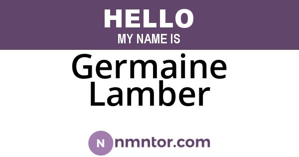 Germaine Lamber