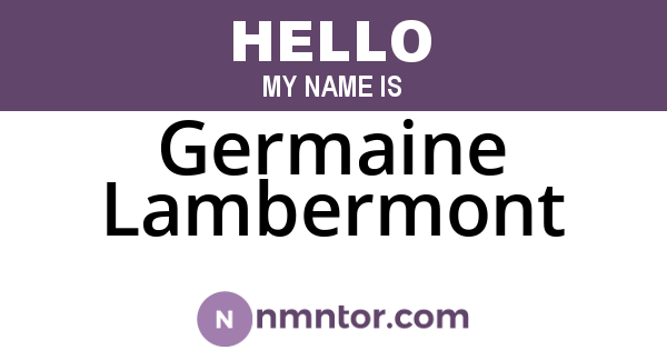 Germaine Lambermont