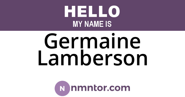 Germaine Lamberson
