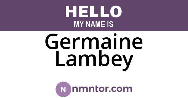 Germaine Lambey