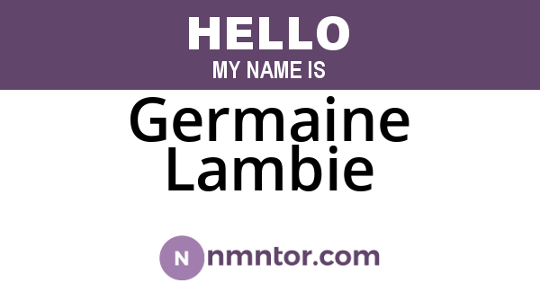 Germaine Lambie