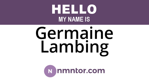Germaine Lambing
