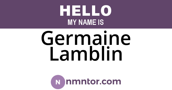 Germaine Lamblin