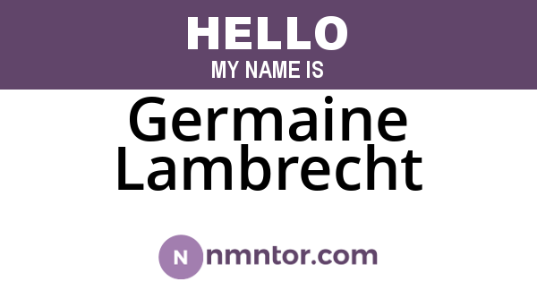 Germaine Lambrecht