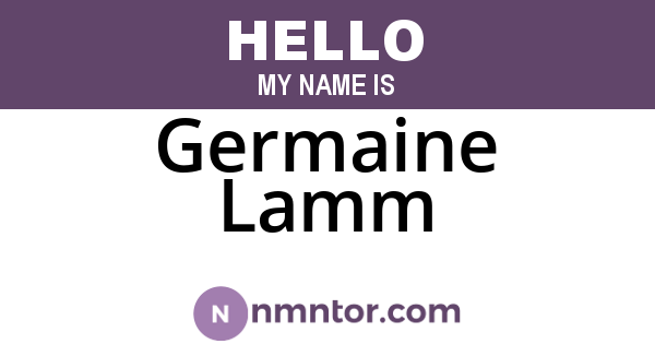Germaine Lamm