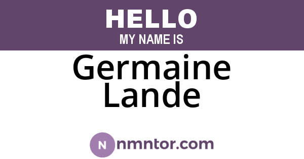 Germaine Lande