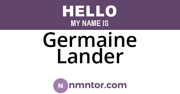 Germaine Lander
