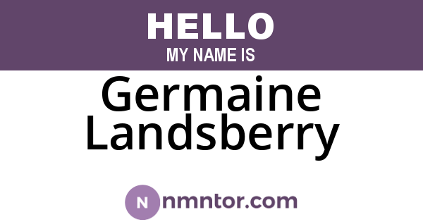 Germaine Landsberry