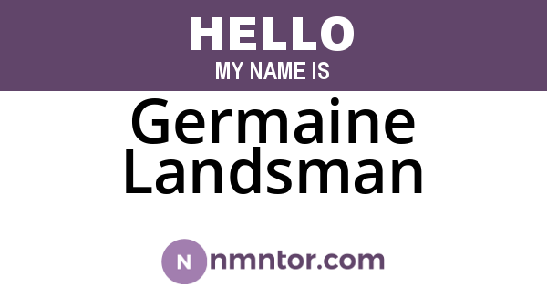 Germaine Landsman