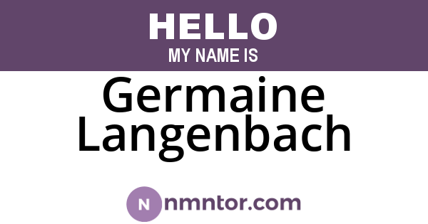Germaine Langenbach