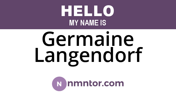 Germaine Langendorf