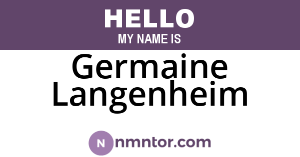 Germaine Langenheim