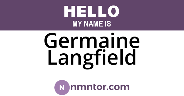 Germaine Langfield