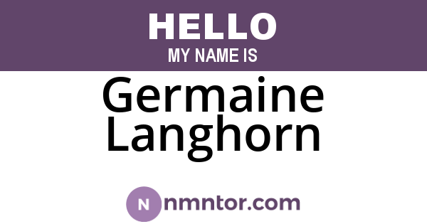 Germaine Langhorn