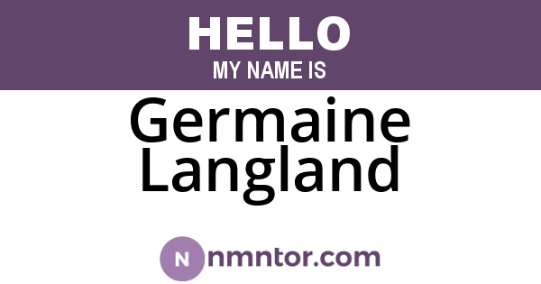 Germaine Langland