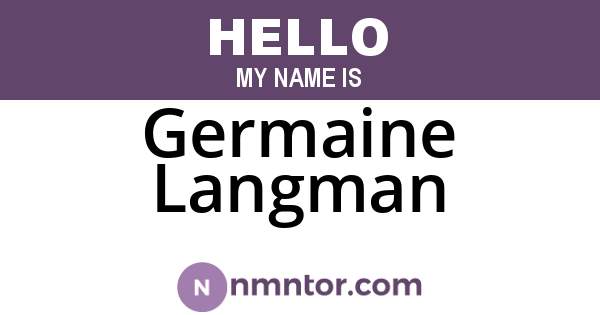 Germaine Langman