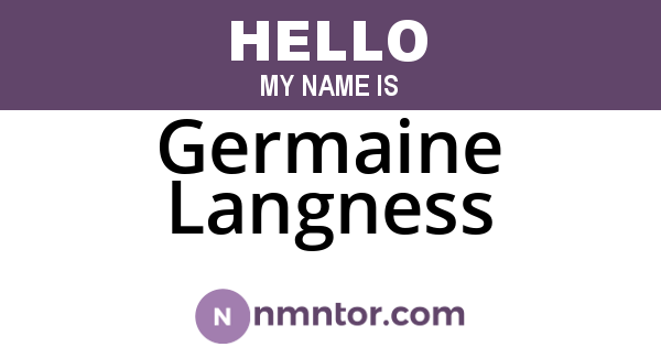 Germaine Langness
