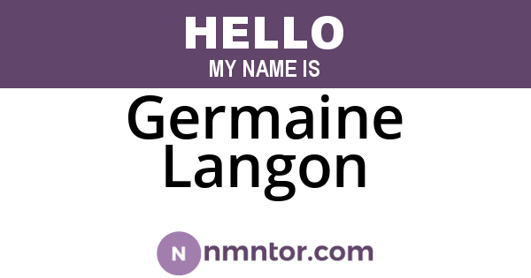 Germaine Langon