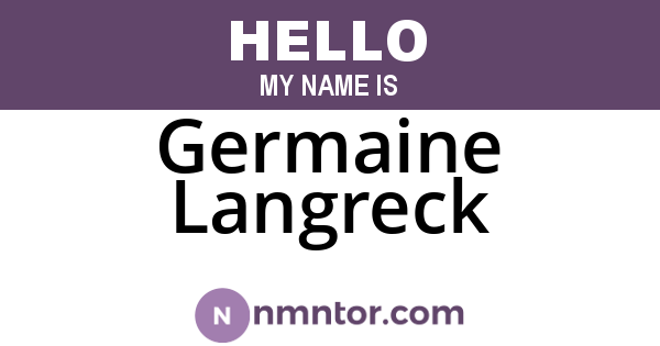 Germaine Langreck