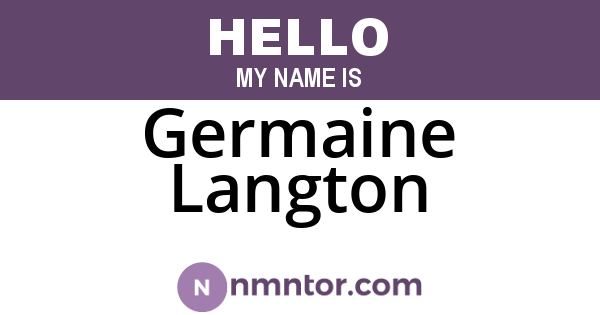 Germaine Langton