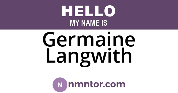 Germaine Langwith
