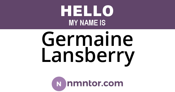 Germaine Lansberry