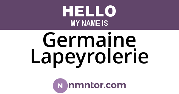 Germaine Lapeyrolerie