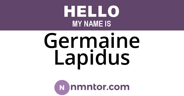 Germaine Lapidus